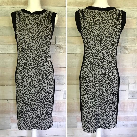 Lapis Dresses & Skirts - Lapis Black Animal Print Sheath Dress Small